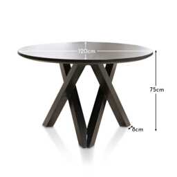 Levi Jet Black Acacia Wood Round Dining Table - thumbnail 6