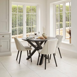 Levi Jet Black Acacia Wood Round Dining Table - thumbnail 2
