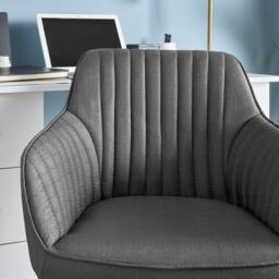 Darcy Office Swivel Chair - Grey with Black Legs - thumbnail 2