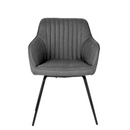 Darcy Office Swivel Chair - Grey with Black Legs - thumbnail 3