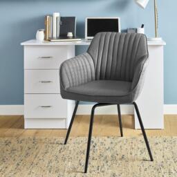 Darcy Office Swivel Chair - Grey with Black Legs - thumbnail 1
