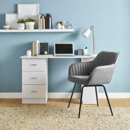 Darcy Office Swivel Chair - Grey with Black Legs - thumbnail 4