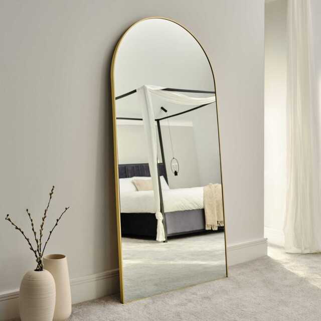 Ingham 180x90cm Full Length Arch Mirror - Gold - image 1
