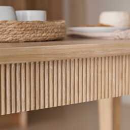 Raleigh Whitewash Oak Rectangular Dining Table Set - 6 Seater - Freya Sand Dining Chairs - Whitewash Oak Legs - thumbnail 6