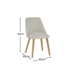Freya Light Beige Dining Chairs - Set of 2 - Pale Oak Legs - thumbnail 6