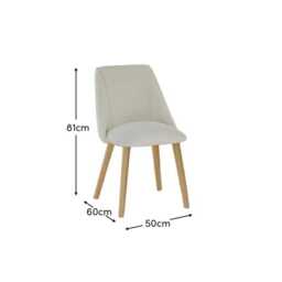 Freya Light Beige Dining Chairs - Set of 2 - Pale Oak Legs - thumbnail 6