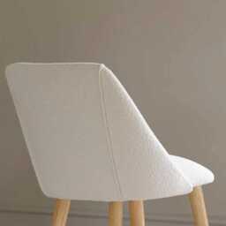 Freya Light Beige Dining Chairs - Set of 2 - Pale Oak Legs - thumbnail 3