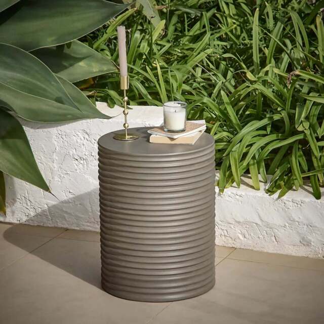 Carlotta Dark Grey Round Concrete Side Table - image 1