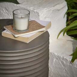 Carlotta Dark Grey Round Concrete Side Table - thumbnail 2