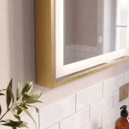 Ingham 65x45cm LED Arch Bathroom Mirror - Gold - thumbnail 5