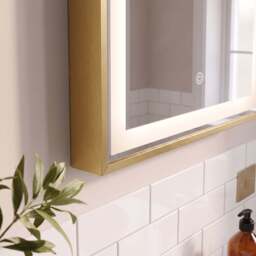 Ingham 65x45cm LED Arch Bathroom Mirror - Gold - thumbnail 5