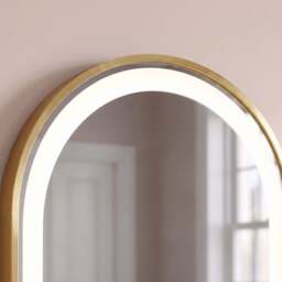 Ingham 65x45cm LED Arch Bathroom Mirror - Gold - thumbnail 3
