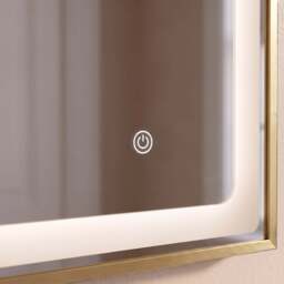 Ingham 65x45cm LED Arch Bathroom Mirror - Gold - thumbnail 4