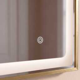 Ingham 65x45cm LED Arch Bathroom Mirror - Gold - thumbnail 4