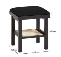 Charlie Black Dressing Table Stool - thumbnail 2