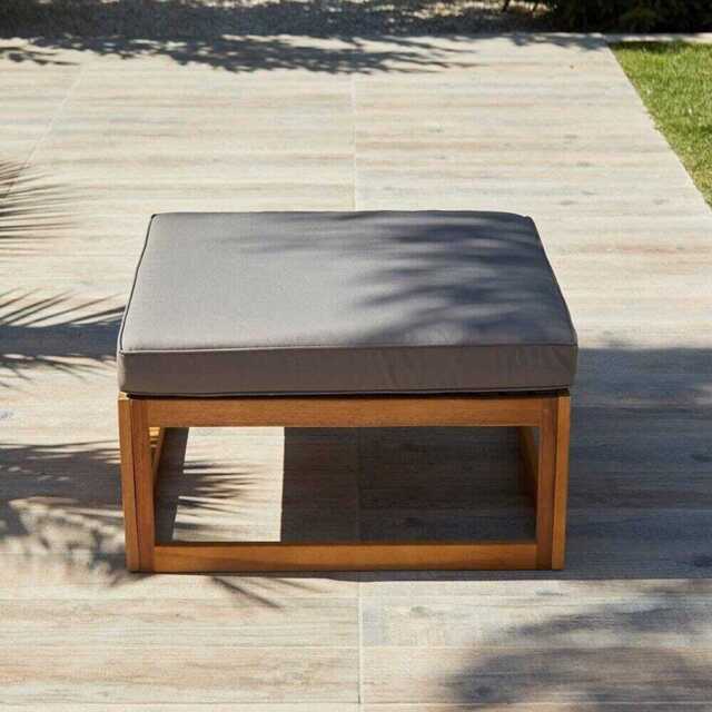 Rowan Garden Footstool Cushion Cover - Grey