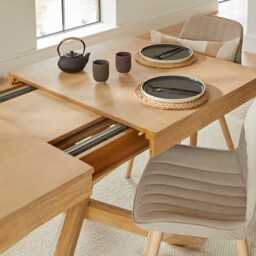Amelia Whitewash Extending Dining Table Set - 6 Seater - Bella Light Beige Boucle Dining Chairs - Whitewash Legs - thumbnail 5
