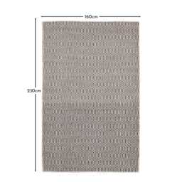 Alverton Clay & Black Geometric Wool with Cotton Rug - 160 x 230cm - thumbnail 6
