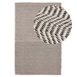 Alverton Clay & Black Geometric Wool with Cotton Rug - 160 x 230cm