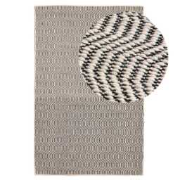 Alverton Clay & Black Geometric Wool with Cotton Rug - 160 x 230cm
