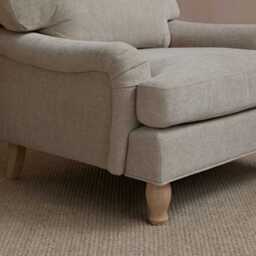 Brea Mink Taupe  Armchair - Whitewash Oak Legs - thumbnail 3