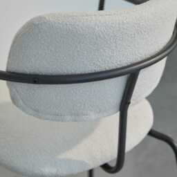 Luca Light Beige Boucle Dining Chairs - Set of 2 - Black Legs - thumbnail 4
