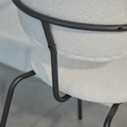 Luca Light Beige Boucle Dining Chairs - Set of 2 - Black Legs - thumbnail 3