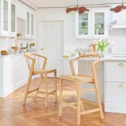 Mabel Pale Oak Bar Stools - Set of 2 - thumbnail 1