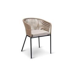 Shiro 6 Seater Wooden Round Dining Table with 6 Hali Natural Rope Chairs - thumbnail 5