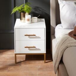 Marie Bedside Table - White - thumbnail 2