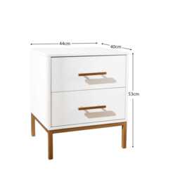 Marie Bedside Table - White - thumbnail 5