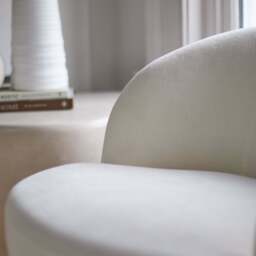 Sawyer 68cm Swivel Armchair & Alder 45cm Footstool - Oyster White - thumbnail 2