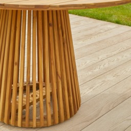 Willow 6 Seater Round Wooden Garden Dining Set - Hali Green Chairs - thumbnail 6