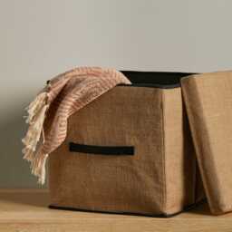 Cara 8 Cube Storage Unit in Chalk White & 4 Jute Handled Box Drawers - thumbnail 3