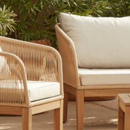 Eaden Garden Conversation Set Cushion Covers - Oatmeal - thumbnail 3