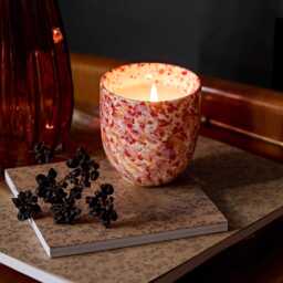 Olney Single Wick 8cm Ceramic Candle - Oud Wood & Rose Scent In Paprika - thumbnail 1