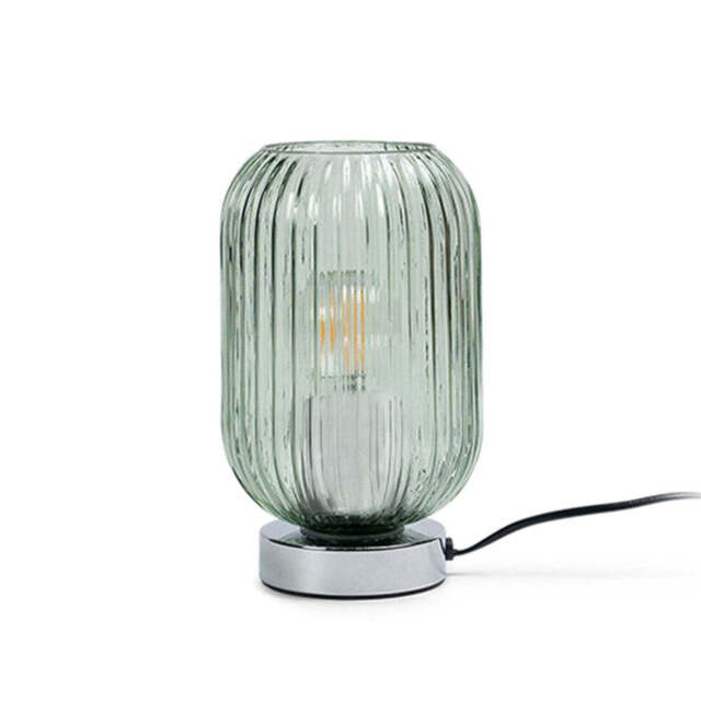 Elland 22.5cm Glass Table Lamp - Sage Green & Chrome - image 1