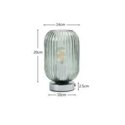 Elland 22.5cm Glass Table Lamp - Sage Green & Chrome - thumbnail 4