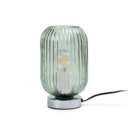 Elland 22.5cm Glass Table Lamp - Sage Green & Chrome - thumbnail 1