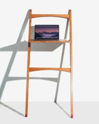 Leandesk Bamboo Folding Sit-Stand Desk – Compact Standing Desk, Space-Saving Sustainable Design Compact (660mm wide)