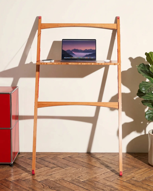 Leandesk Bamboo Folding Sit-Stand Desk – Compact Standing Desk, Space-Saving Sustainable Design Original (860mm wide) - image 1