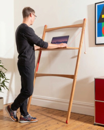 Leandesk Bamboo Folding Sit-Stand Desk – Compact Standing Desk, Space-Saving Sustainable Design Original (860mm wide) - thumbnail 2