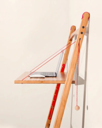 Leandesk Bamboo Folding Sit-Stand Desk – Compact Standing Desk, Space-Saving Sustainable Design Original (860mm wide) - thumbnail 8
