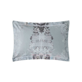 Timorous Beasties Totem Damask Oxford Pillowcase Pair, Blue Mist