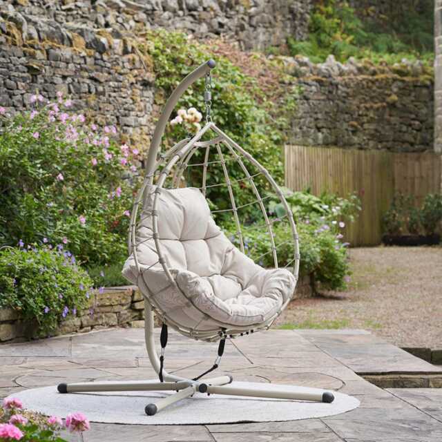 Pacific Lifestyle Lyon Single Garden Hanging Egg Chair, Putty - image 1