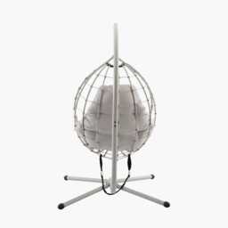Pacific Lifestyle Lyon Single Garden Hanging Egg Chair, Putty - thumbnail 3