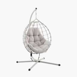 Pacific Lifestyle Lyon Single Garden Hanging Egg Chair, Putty - thumbnail 2