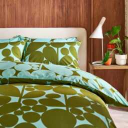 Orla Kiely Bubble Flower Duvet Set, King, Aqua Seagrass