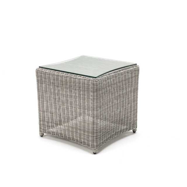 Kettler Palma Weather Resistant Wicker Garden Side Table, White