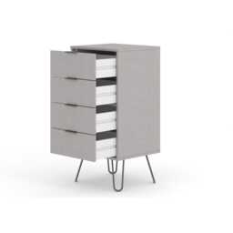 Casa Alden 4 Drawer Narrow Chest of Drawers, Grey - thumbnail 2
